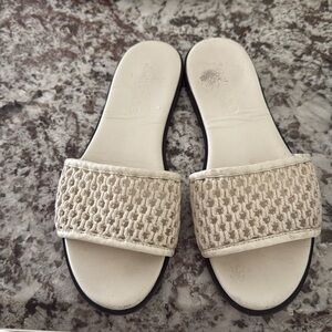 Jimmy Choo Beige Woven Slide Sandals